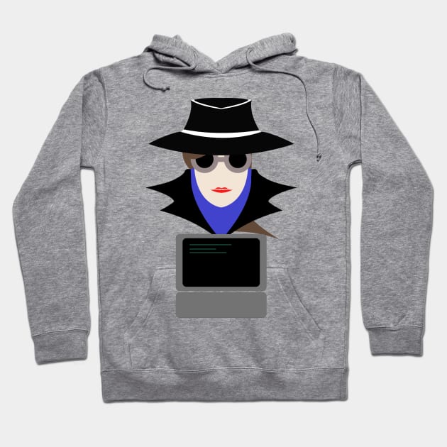 Lady Black (Cauc W/Computer): A Cybersecurity Design Hoodie by McNerdic